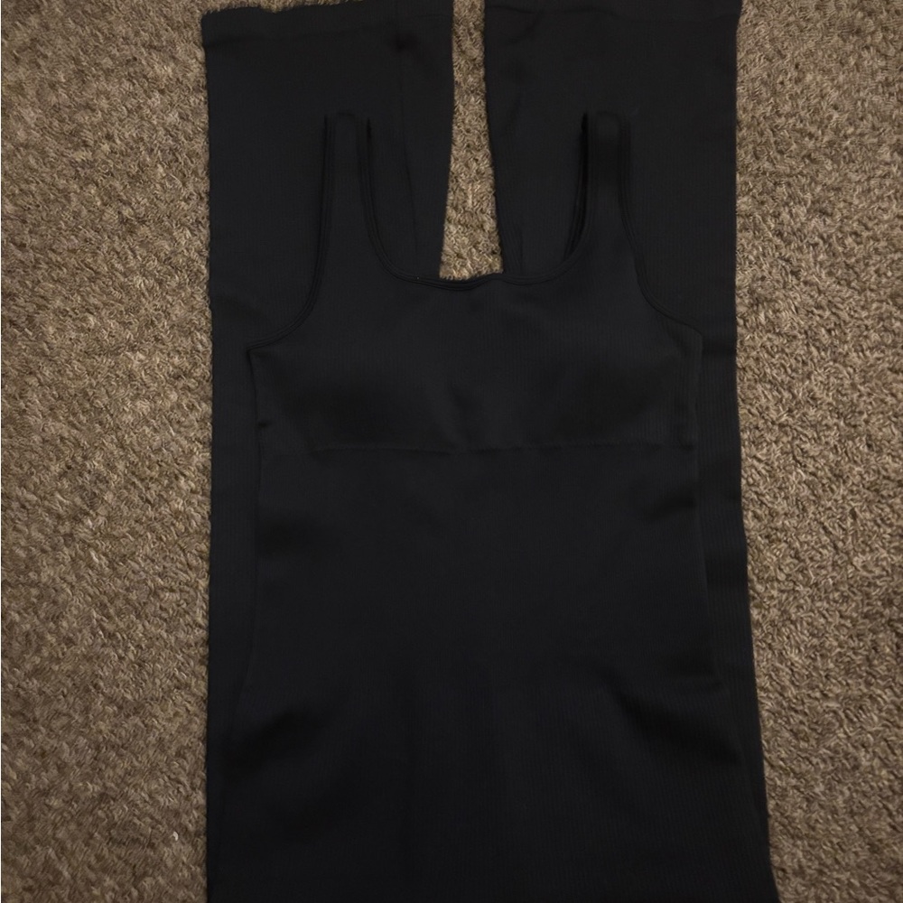 OQQ black spandex jumpsuit